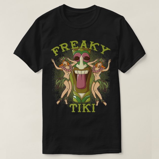T-shirt Freaky Tiki Dieux Totems Idols Retro Tropical Poly (Design devant)