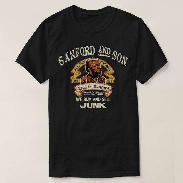 T-shirt Fred Sanford Vendeur de la deuxième main fine Junk (Design devant)