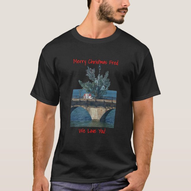 T-shirt Fred Tree Joyeux Noël Floride Keys 7 miles (Devant)