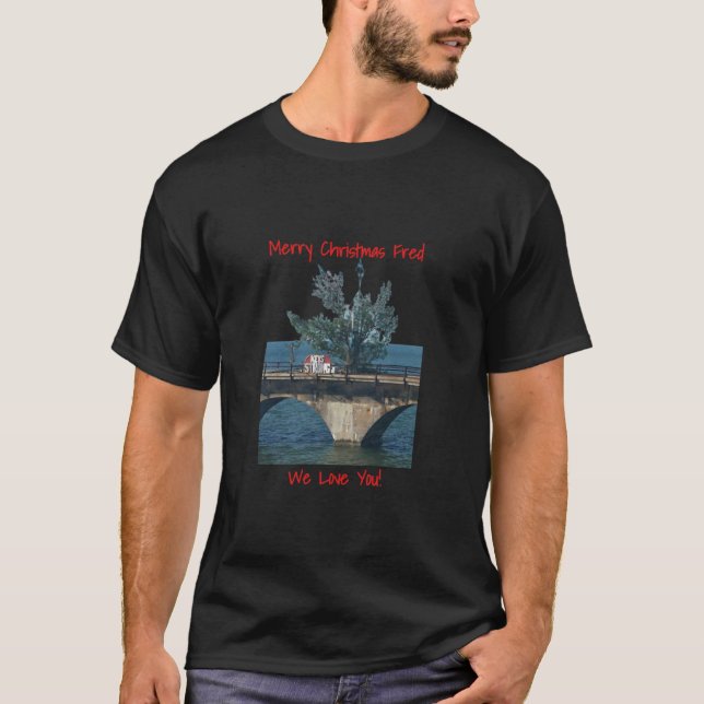 T-shirt Fred Tree Joyeux Noël Floride Keys 7 miles (Devant)
