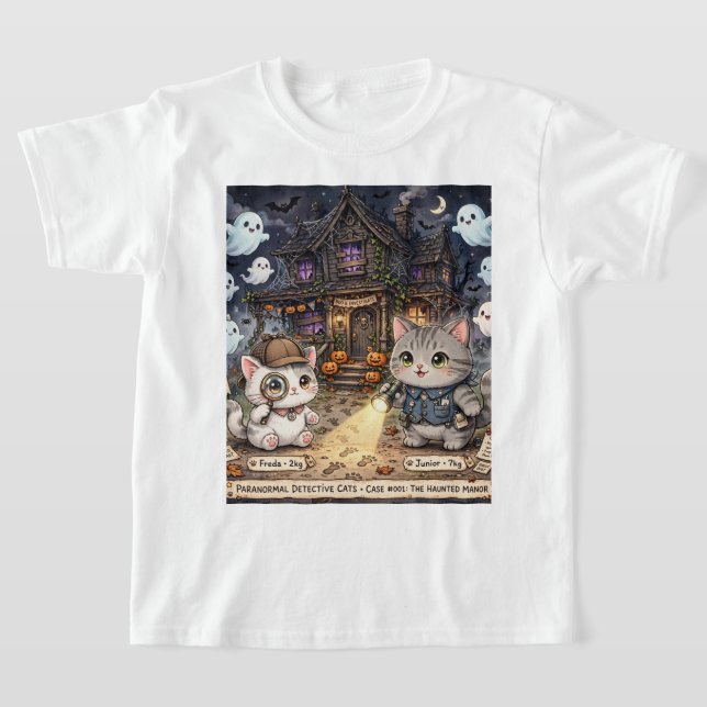 T-shirt Freda et Junior, chats détectives, mystère d'Hallo (Poser)