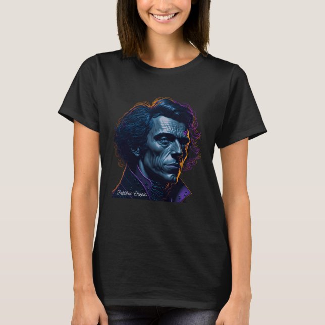 T-shirt Frederic Chopin Portrait Pianist Composer Illustra (Devant)