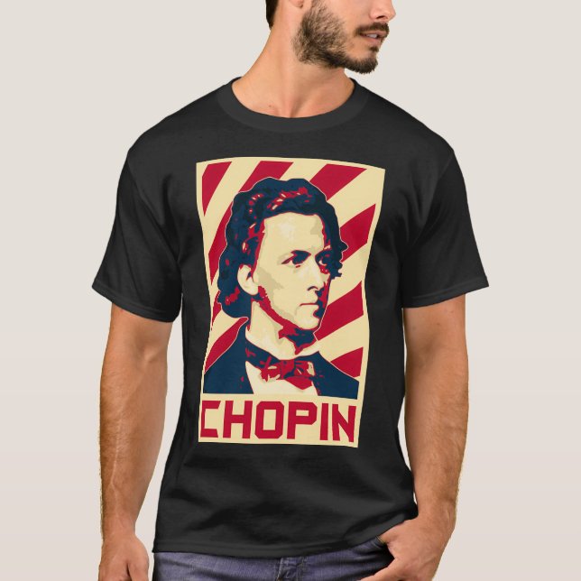 T-shirt Frederic Chopin Propagande Rétro Musique Classique (Devant)