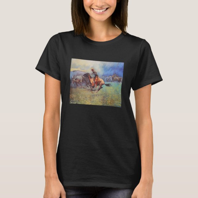 T-shirt Frederic Remington Remington Stampede (Devant)