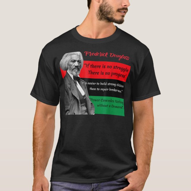 T-shirt Frederick Douglass cite le drapeau panafricain Bla (Devant)