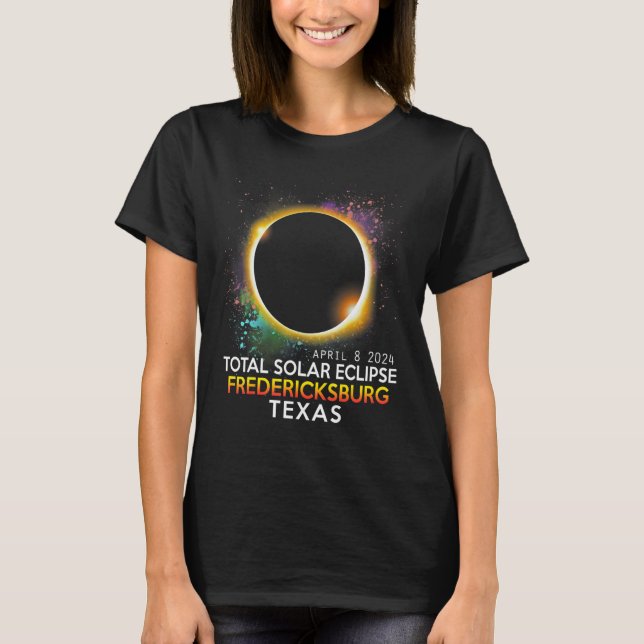 T-shirt Fredericksburg Texas Totalité Total Solaire Eclips (Devant)