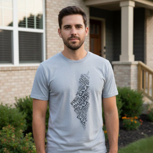 T-shirt Free Gaza Free Palestine Map Mot Cloud