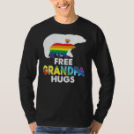 T-shirt Free Grandpa Hugs Rainbow Bear LGBT Pride Gay<br><div class="desc">Free Grandpa Hugs Rainbow Bear LGBT Pride Gay Lesbian Color Poison. Parfait pour papa,  maman,  papa,  men,  women,  friend et family members on Thanksgiving Day,  Christmas Day,  Mothers Day,  Fathers Day,  4th of July,  1776 Independent Day,  Vétérans Day,  Halloween Day,  Patrick's Day</div>