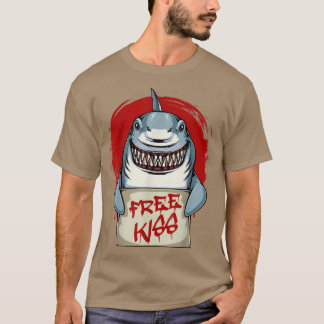 T-shirt Free Kiss Funny Shark Teeth Week Bite Teeth Great