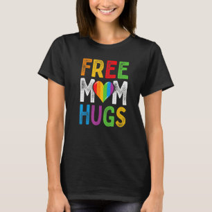 T-shirt Free Mom Hugs Boho Rainbow Heart Gay Lgbt Pride M