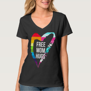 T-shirt Free Mom Hugs Cute Heart Rainbow Love Lgbt Gay Les