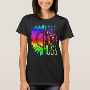 T-shirt Free Mom Hugs Daisy Rainbow Heart Love Lgbt Pride