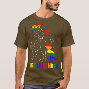 T-shirt Free Mom Hugs LGB Mom Mamasaurus Rainbow Cadeau