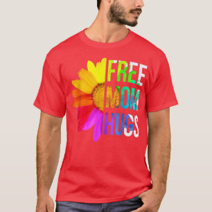 T-shirt Free Mom Hugs LGBT LGBTQ Pride Rainbow Daisy
