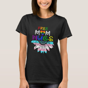 T-shirt Free Mom Hugs Lgbt Lgbtq Pride Rainbow Sunflow
