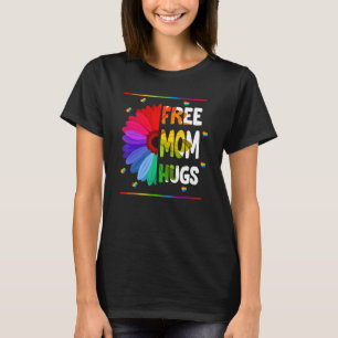 T-shirt Free Mom Hugs Lgbt Lgbtq Pride Rainbow Sunflower
