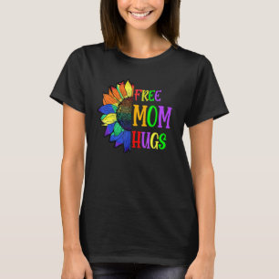 T-shirt Free Mom Hugs Lgbt Lgbtq Pride Rainbow Sunflower