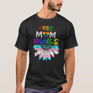 T-shirt Free Mom Hugs Lgbt Lgbtq Pride Rainbow Sunflower