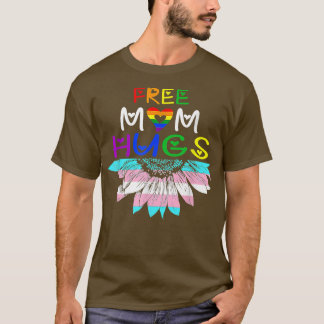 T-shirt Free Mom Hugs LGBT LGBTQ Pride Rainbow Sunflower 2