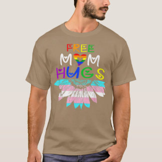 T-shirt Free Mom Hugs LGBT LGBTQ Pride Rainbow Sunflower F