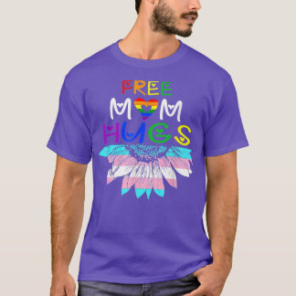 T-shirt Free Mom Hugs LGBT LGBTQ Pride Rainbow Sunflower V