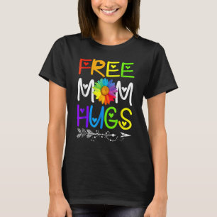 T-shirt Free Mom Hugs Lgbt Rainbow Daisy Pride Lgbt Mother