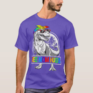 T-shirt Free Mom Hugs Mamasaurus Dinosaur T Rex Ally Rainb