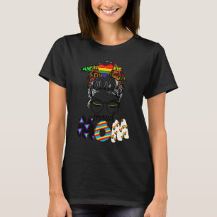 T-shirt Free Mom Hugs Messy Bun Lgbt Pride Sun Rainbow Tea