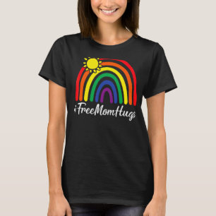 T-shirt Free Mom Hugs Messy Bun Lgbt Pride Sun Rainbow Tea