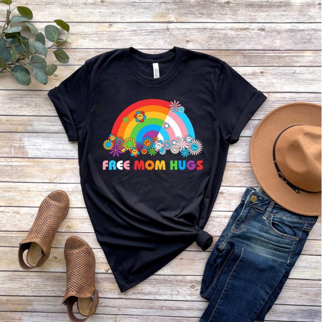 T-shirt Free Mom Hugs Pride Femmes Rainbows Flower (Créateur téléchargé)