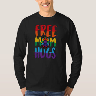 T-shirt Free Mom Hugs Pride Lgbtq Ally Queer Love Sunflowe