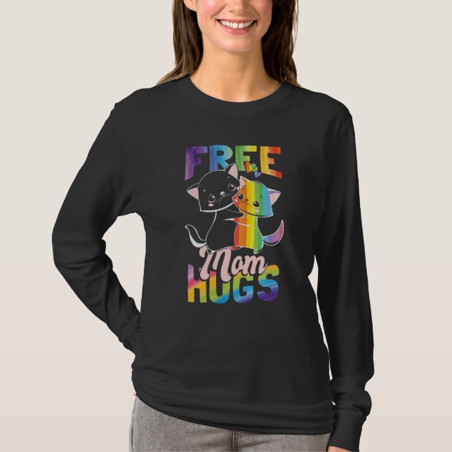 T-shirt Free Mom Hugs Pride Month LGBT Mom (Devant)
