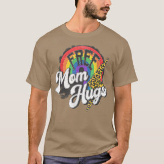 T-shirt Free Mom Hugs Rainbow Heart LGBT Flag LGBT Pride M