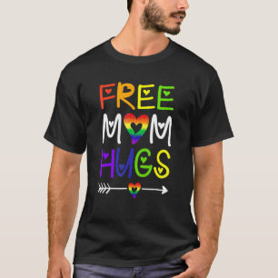 T-shirt Free Mom Hugs Rainbow Heart Lgbt Pride Mois