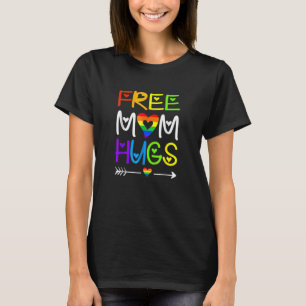 T-shirt Free Mom Hugs Rainbow Heart Lgbt Pride Mois