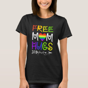 T-shirt Free Mom Hugs Rainbow Heart Lgbt Pride Mois 2