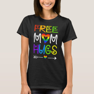 T-shirt Free Mom Hugs Rainbow Heart Lgbt Pride Mois 5