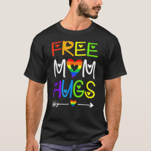 T-shirt Free Mom Hugs Rainbow Heart Lgbt Pride Mois 5