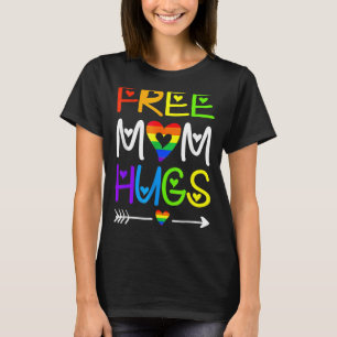 T-shirt Free Mom Hugs Rainbow Heart Lgbt Pride Mois T