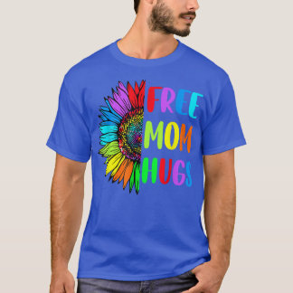 T-shirt Free Mom Hugs Sunflower Rainbow Heart LGBT Pride M
