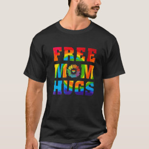 T-shirt Free Mom Hugs Tie Dye Rainbow Heart Lgbt Pride Mon