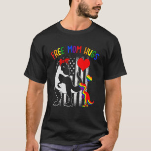 T-shirt Free Mom Hugues Mamasaurus Dino Rainbow Rex Ally L