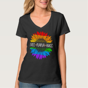 T-shirt Free Nana Hugs Rainbow Daisy Sunflower LGBT Gay Pr