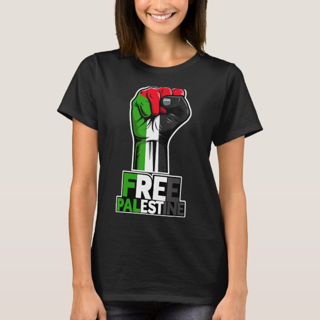 T-shirt Free Palestine Flag of Palestine Palestinian fist  (Devant)