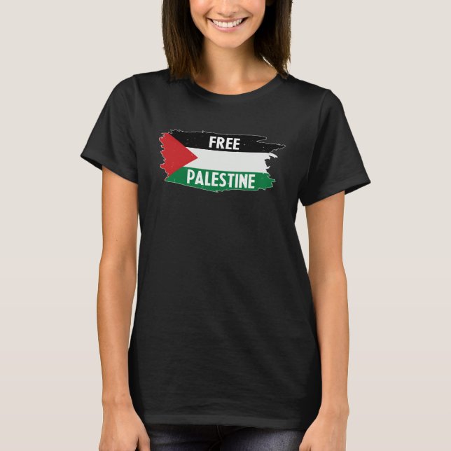 T-shirt Free Palestine  Palestine national flag (Devant)