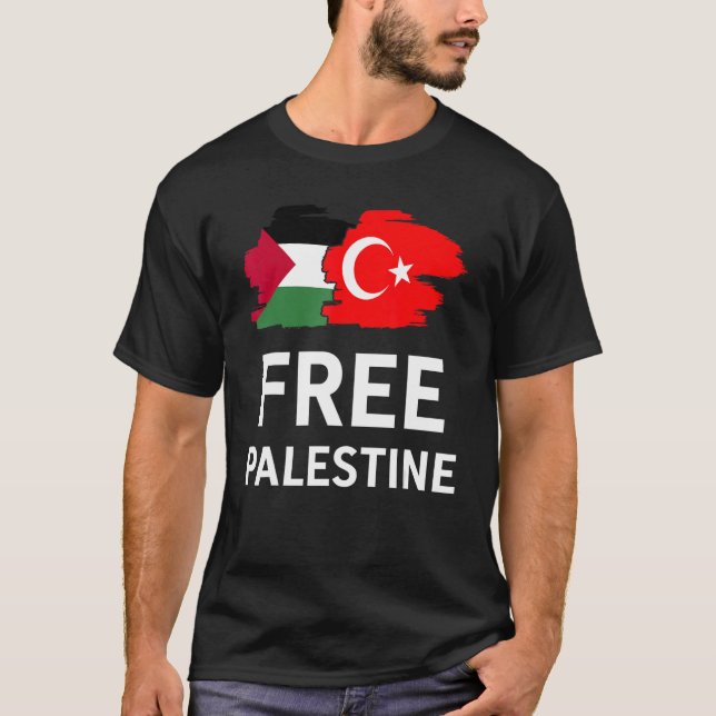 T-shirt Free Palestine Turkish Turkey Support Palestinian (Devant)