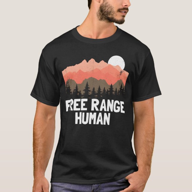 T-shirt Free Range Woman Outrs Funny Womens Camping boy (Devant)