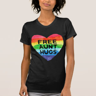T-shirt Free Tante Hugs LGBT Flag Fierté Mois de sensibili