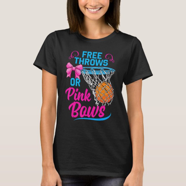 T-shirt Free Throws or Pink Bows Pregnancy Cute For Girls  (Devant)