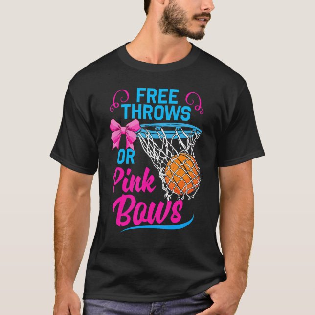T-shirt Free Throws or Pink Bows Pregnancy Cute For Girls  (Devant)